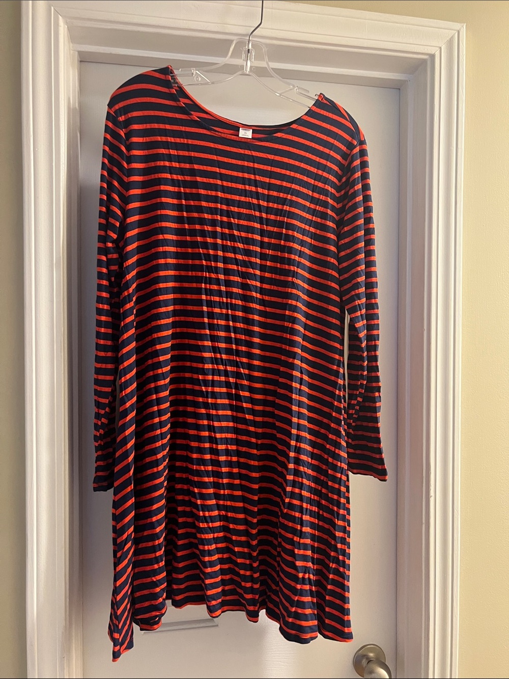 Old Navy Striped Long Sleeve Dress - Blue & Red